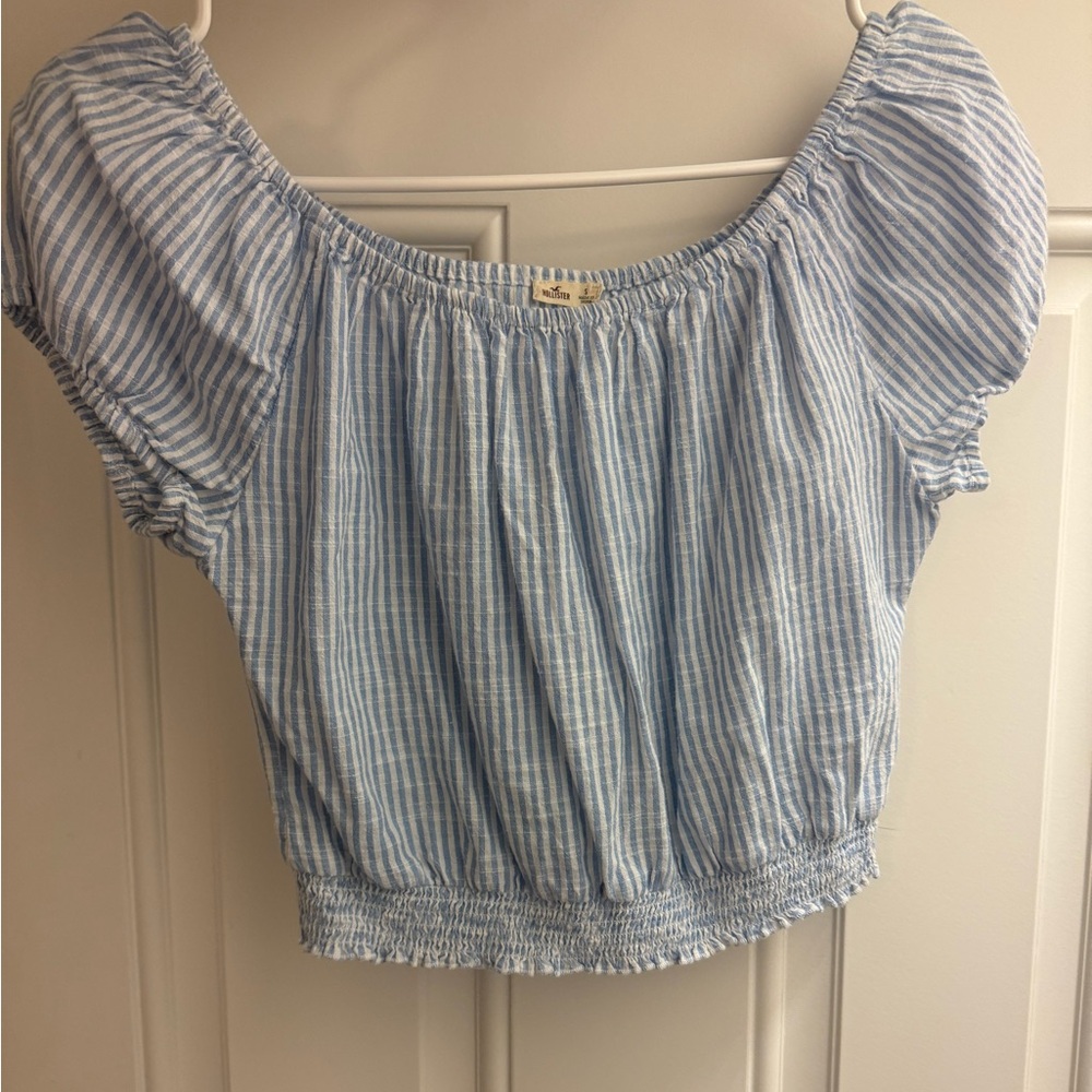 Hollister Blue Striped Women's Top Size S